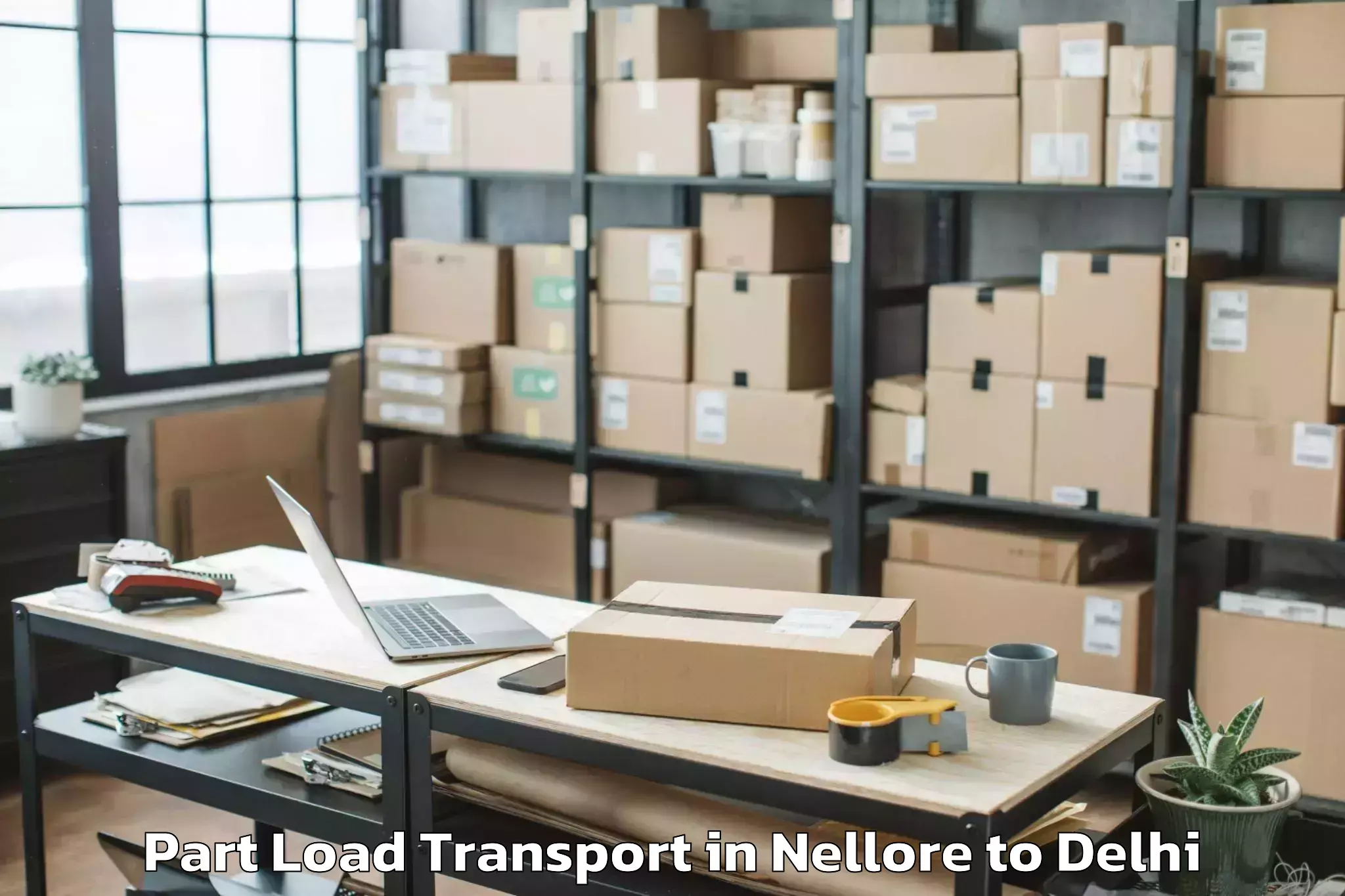 Top Nellore to University Of Delhi New Delhi Part Load Transport Available